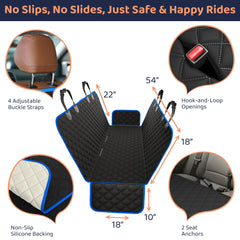 Petloox seat cover with built-in pockets for treats and toys.