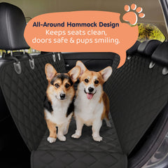 Petloox dog seat cover with non-slip backing keeps the cover in place during travel.