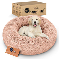 Petloox Donut Bed pink circle small, cozy support for a tiny dog.