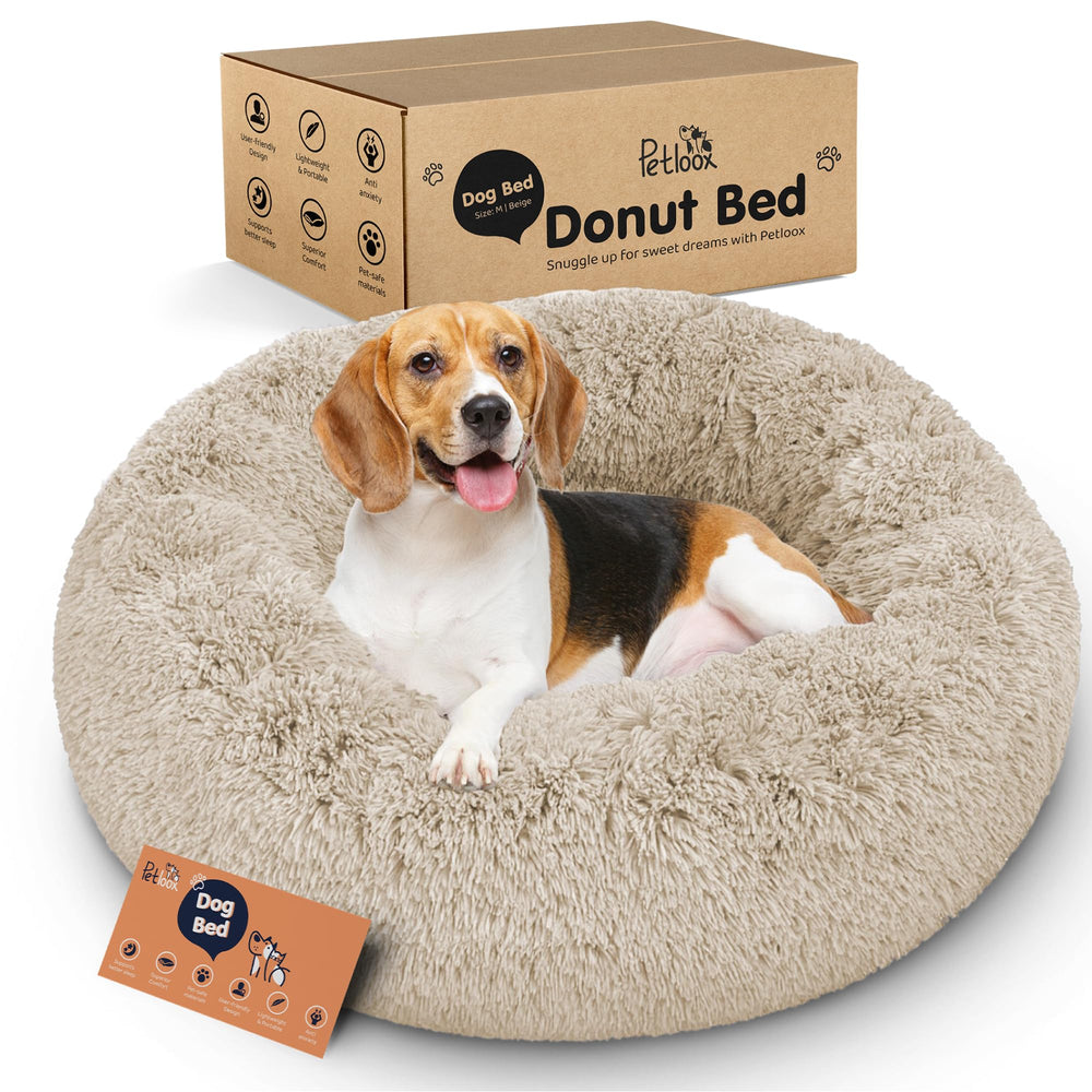 Petloox Donut Bed round nest in soft plush for cozy naps