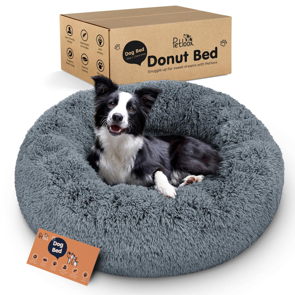 Petloox Donut Dog Bed with ultra-soft plush for cozy naps