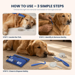 PetLuxe Care stainless steel tick remover enables precise extraction