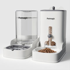Petmagic gravity cat feeder assembly demonstrates easy dispensing for busy households.