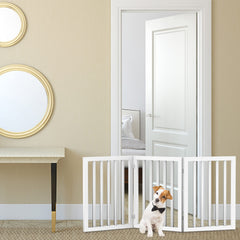 PETMAKER 3-panel indoor gate in white, folded for compact storage.