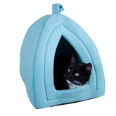 PETMAKER cat house blue exterior showcases cozy privacy for small pets.