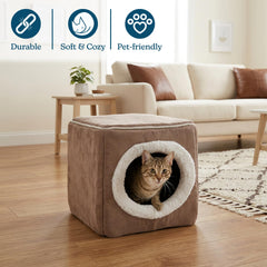 PETMAKER Cat House with removable cushion for easy cleaning and comfort