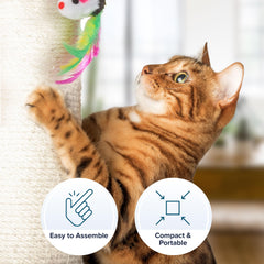 PETMAKER post features hanging mouse toy for interactive fun.