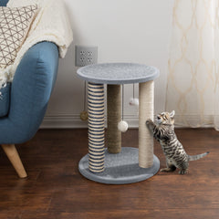 PETMAKER compact gray scratching post fits small spaces