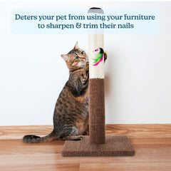 PETMAKER tall vertical post saves space in room settings.