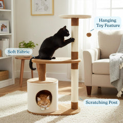 PETMAKER Cat Tree Dangling Toy for indoor play and hunting simulation