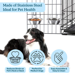 Stainless steel construction resists chewing and cracking for durable pet bowls.