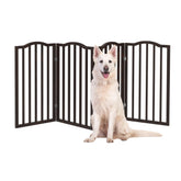 PETMAKER indoor pet gate 4-panel folding keeps pets away from stairs in a stylish, sturdy design.