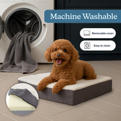 PETMAKER orthopedic dog bed sherpa-cover adds plush warmth and comfort