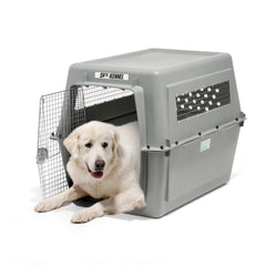 Petmate Sky Kennel air travel: airline-approved crate for large dogs.