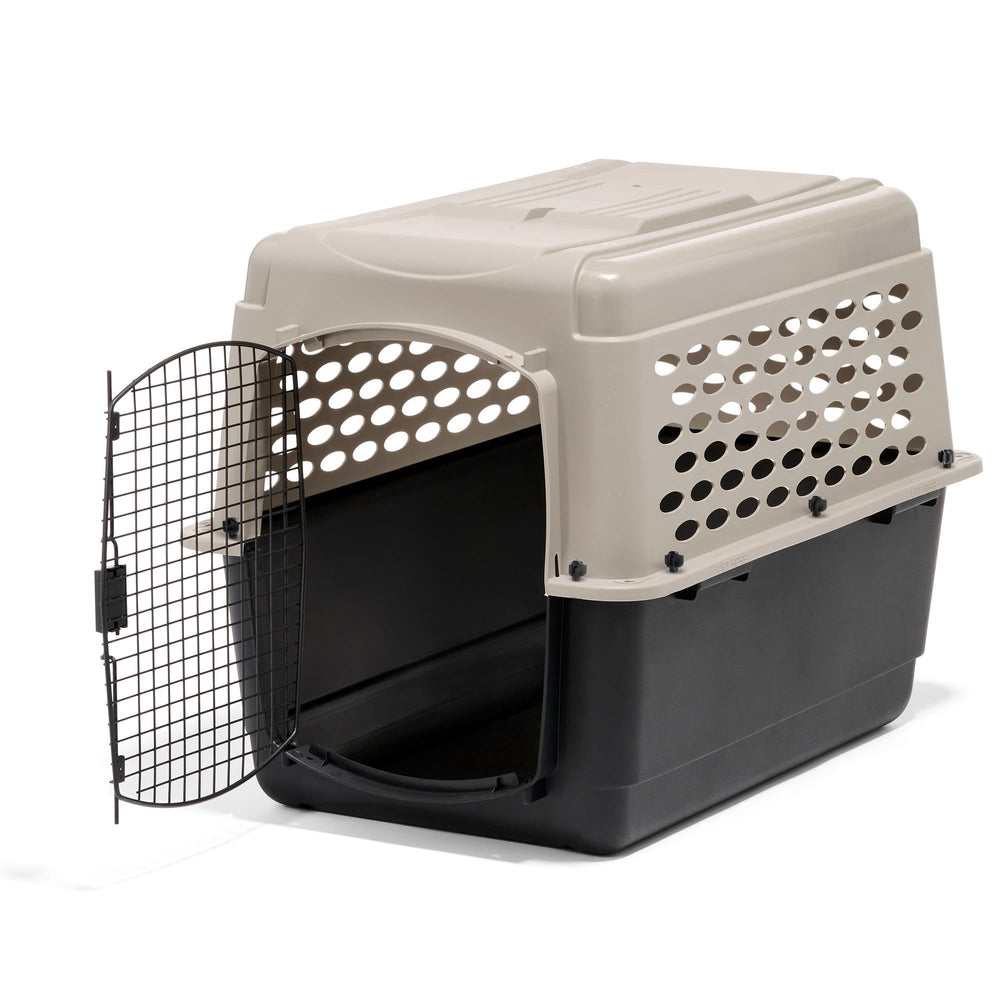 Petmate Vari Dog Kennel with durable plastic shell for long-lasting travel.
