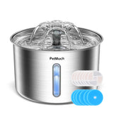 PetMuch Cat Water Fountain in stainless steel 3L promotes fresh hydration for pets