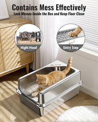 Tool-free assembly for quick, stable setup of the PETNF metal litter box.