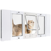 Petoasis full-size window cat door assembly enabling damage-free installation for windows