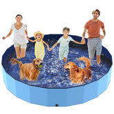 PETOCAT 97-inch foldable pool fully unfolded for family cooling and splash-filled play.
