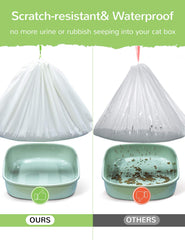 PETOCAT drawstring-liner demonstrates quick, clean removal with no spills.