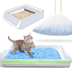 PETOCAT litter liner with drawstring ensures mess-free disposal.