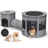 PETOCAT portable playpen with tunnel for safe indoor-outdoor use.