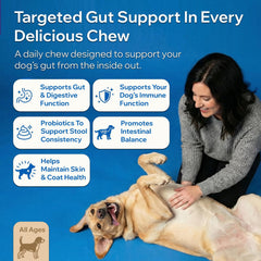 PETOPTIMUM duck-flavored probiotic chews support tasty gut health.
