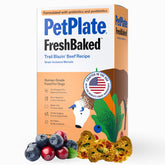 PetPlate Trail Blazin' Beef kibble close-up showing real ingredients for picky eaters