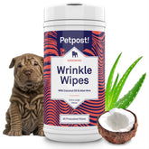 Petpost Large Wrinkle Wipes clean dog face folds gently for a refreshed look