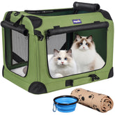 Petprsco large cat carrier fully assembled for multi-pet travel.