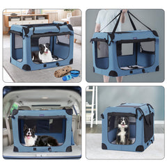 Petprsco portable dog crate in use, spacious interior for comfort during trips.