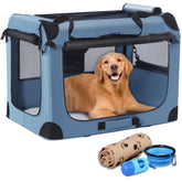 Petprsco soft collapsible crate front view shows roomy 40-inch interior for large breeds