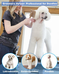 Petqueen slicker brush with wooden handle for comfortable grooming grip