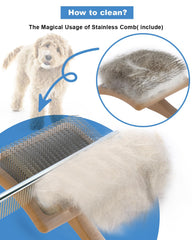 Petqueen doodle grooming session showing detangling on a dense coat