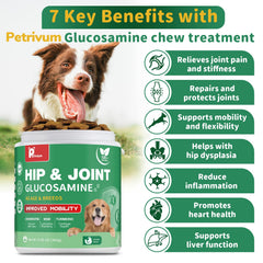 Petrivium glucosamine-dogs-chews closeup highlighting cartilage support