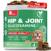Petrivium hip and joint chews bottle showing packaging for daily mobility support