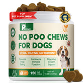 Petrivium No Poo Chews bottle front view, illustrating digestive support benefits.