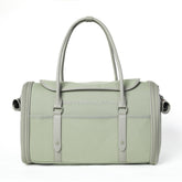 Petropolitan soft-sided carrier secured in a car with belt compatibility for safer travel