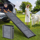 PetRuna Dog Ramp 63-inch length provides a gentle incline for easy car entry.