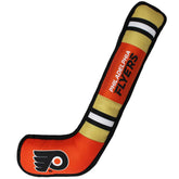 Pets First NHL Philadelphia Flyers stick toy for dogs with durable nylon and squeaker.