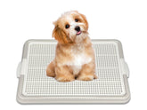 Pets-N-Me gray pee pad holder top view with secure snap locks.