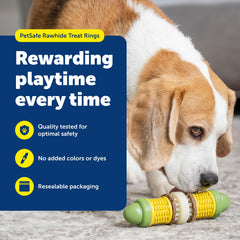 PetSafe Busy Buddy treat rings rawhide flavor keeps dogs engaged