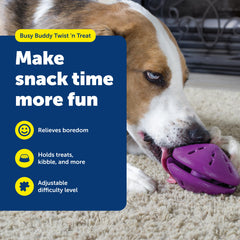 PetSafe Busy Buddy Twist 'n Treat large side view highlighting interactive treat holding.