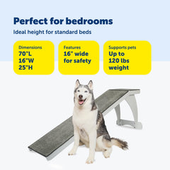 PetSafe CozyUp bed ramp wood construction showcases furniture-grade quality that blends with décor.
