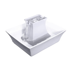 Petsafe Drinkwell Pagoda fountain top view shows dual streams inviting hydration.