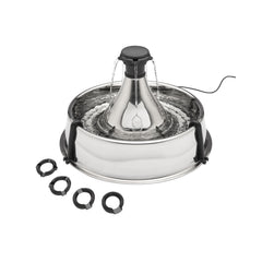 PetSafe Drinkwell stainless 360 fountain front view promotes hydration for multiple pets