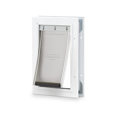 PetSafe Freedom aluminum door in white offers easy pet access with weather protection.