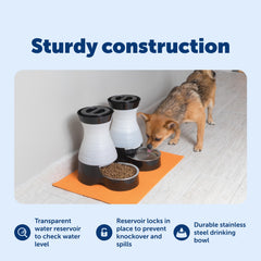 PetSafe gravity dispenser in action delivering continuous fresh water.