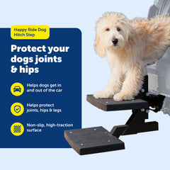 Petsafe Happy Ride PupSTEP supports dogs up to 200 lbs for sturdy access.
