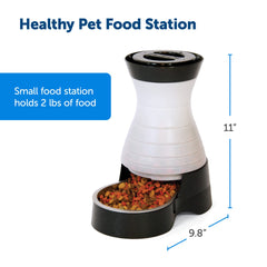 Removable stainless steel bowl of PetSafe feeder for easy cleaning.
